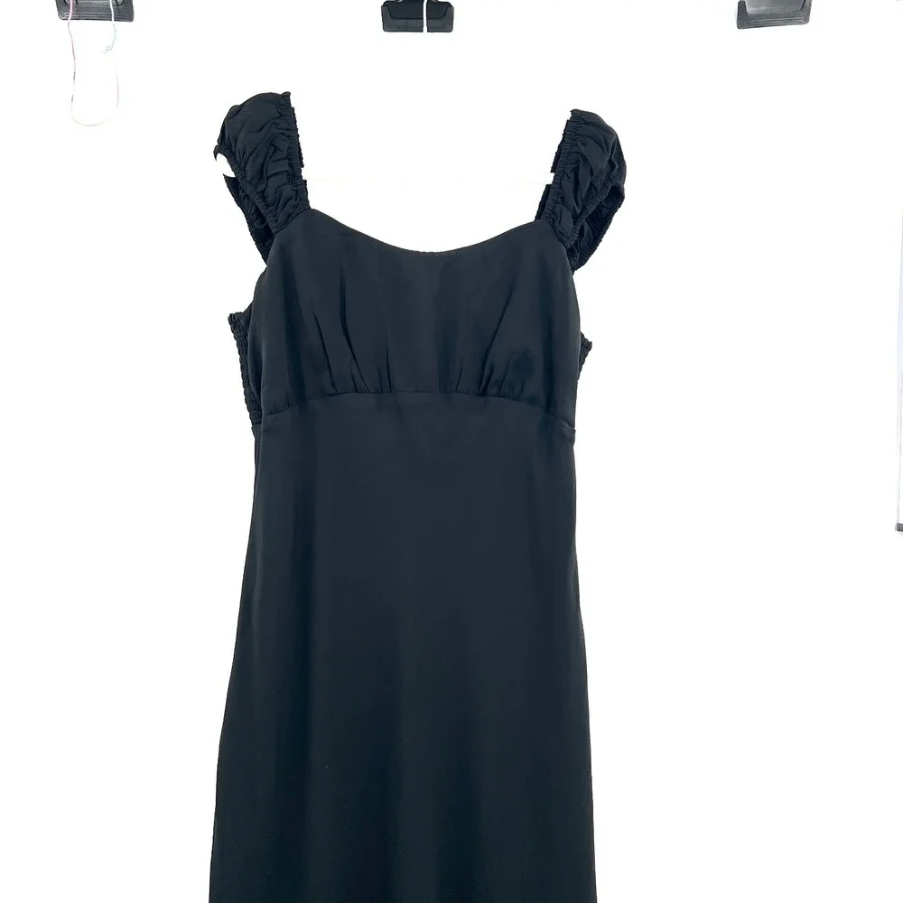 Abercrombie & Fitch retro y2k black maxi dress whimsigoth witchy empire waist XL